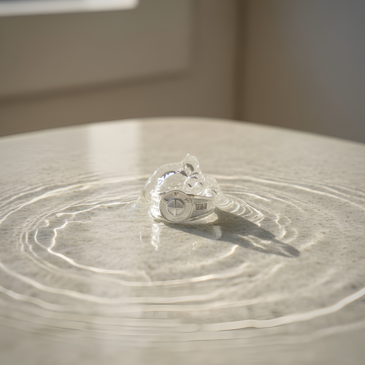 Silver Compass Design Ring with Engraved Detailing | Men’s Silver Ring