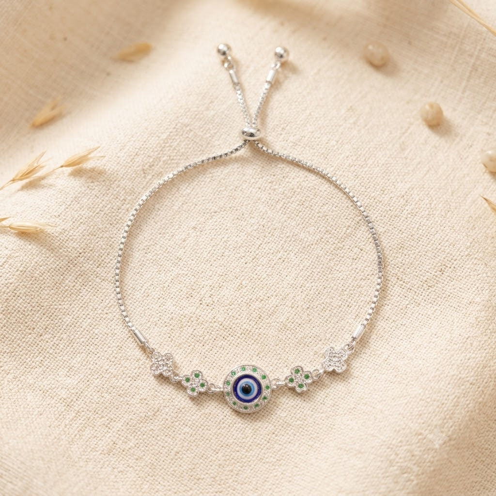 SILVER EVIL EYE BRACELET