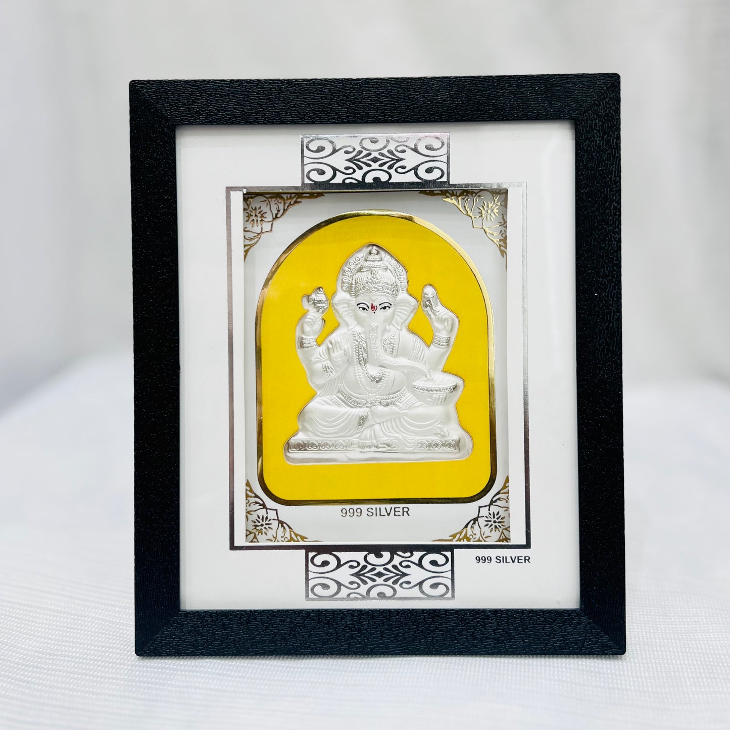 Silver Ganesh Ji Frame Frame for Gift, Home Decor or Pooja