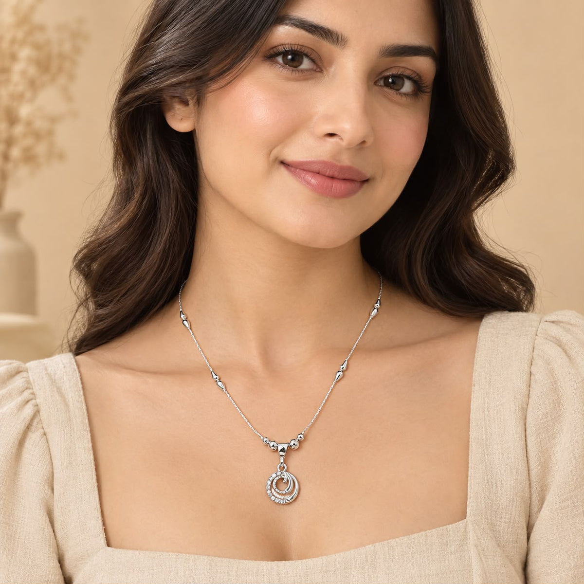 SILVER CHAIN PENDANT FOR GIRLS