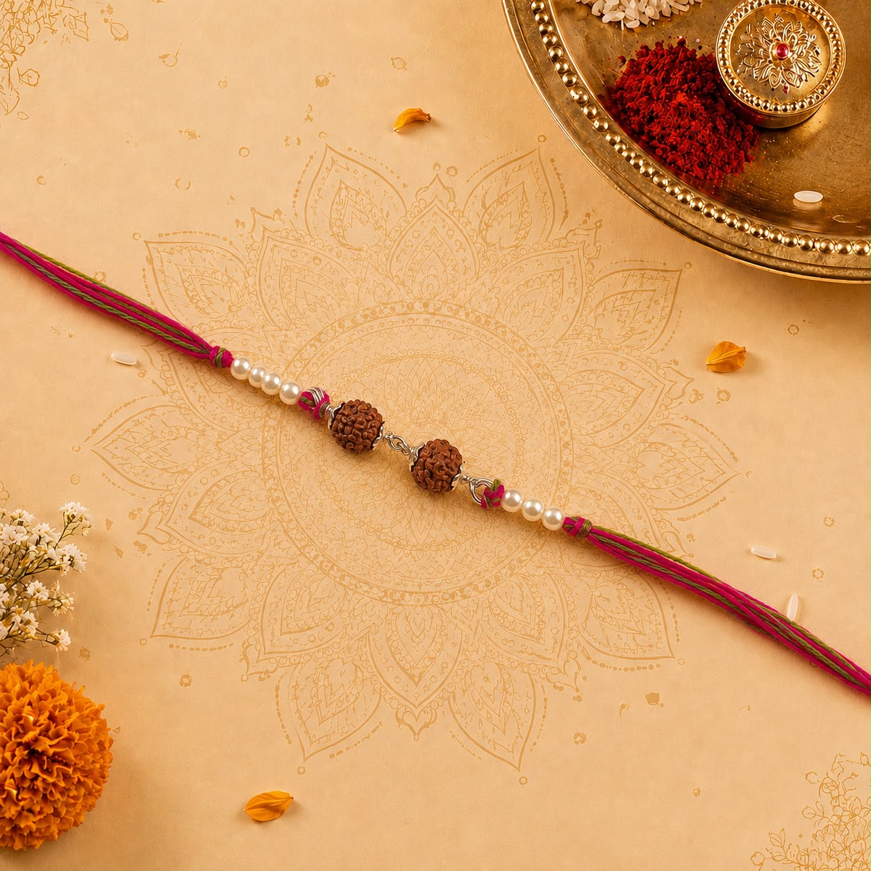 SILVER RUDRAKSHA RAKHI