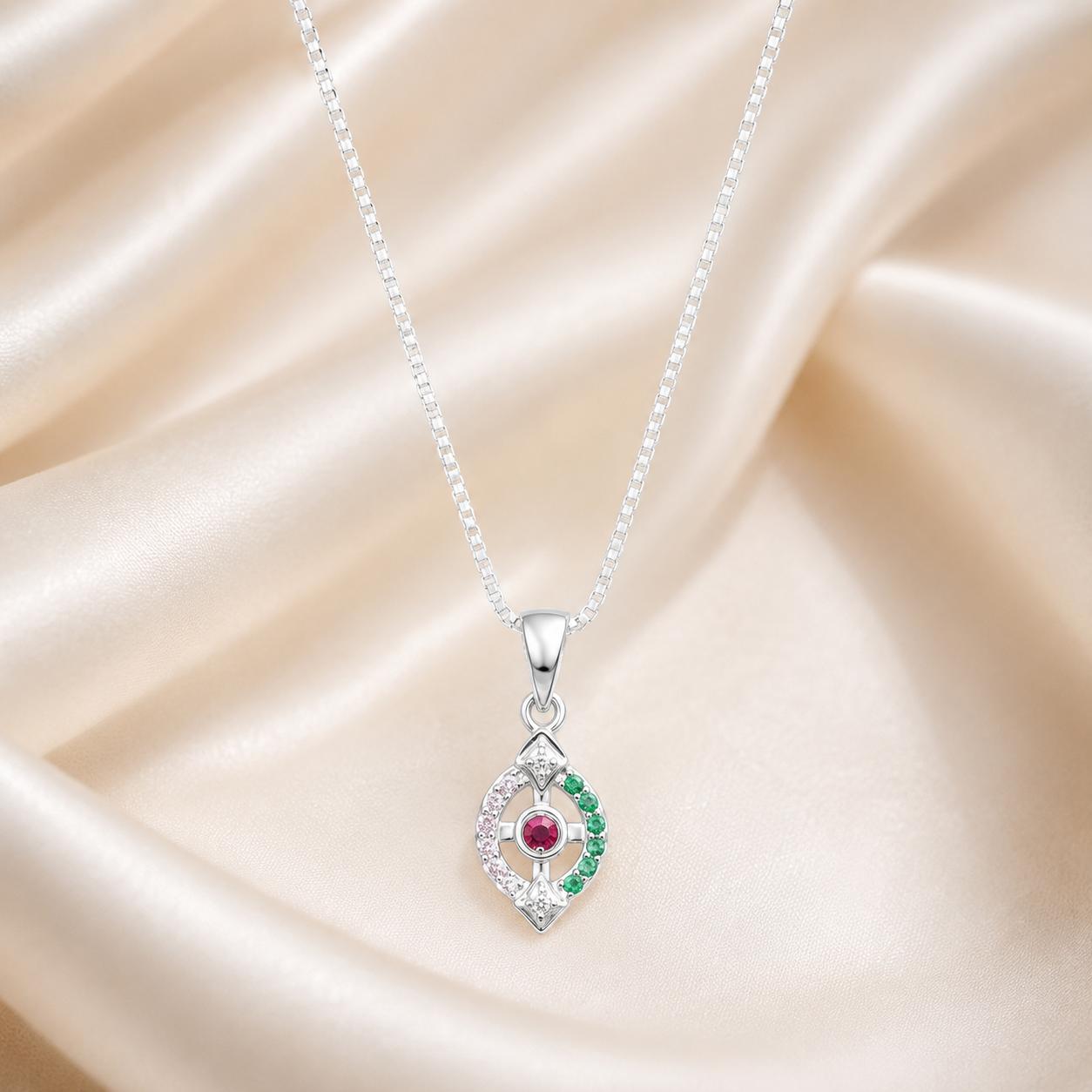 LEAF SHAPE SILVER CHAIN PENDANT