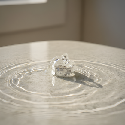 Silver Compass Design Ring with Engraved Detailing | Men’s Silver Ring