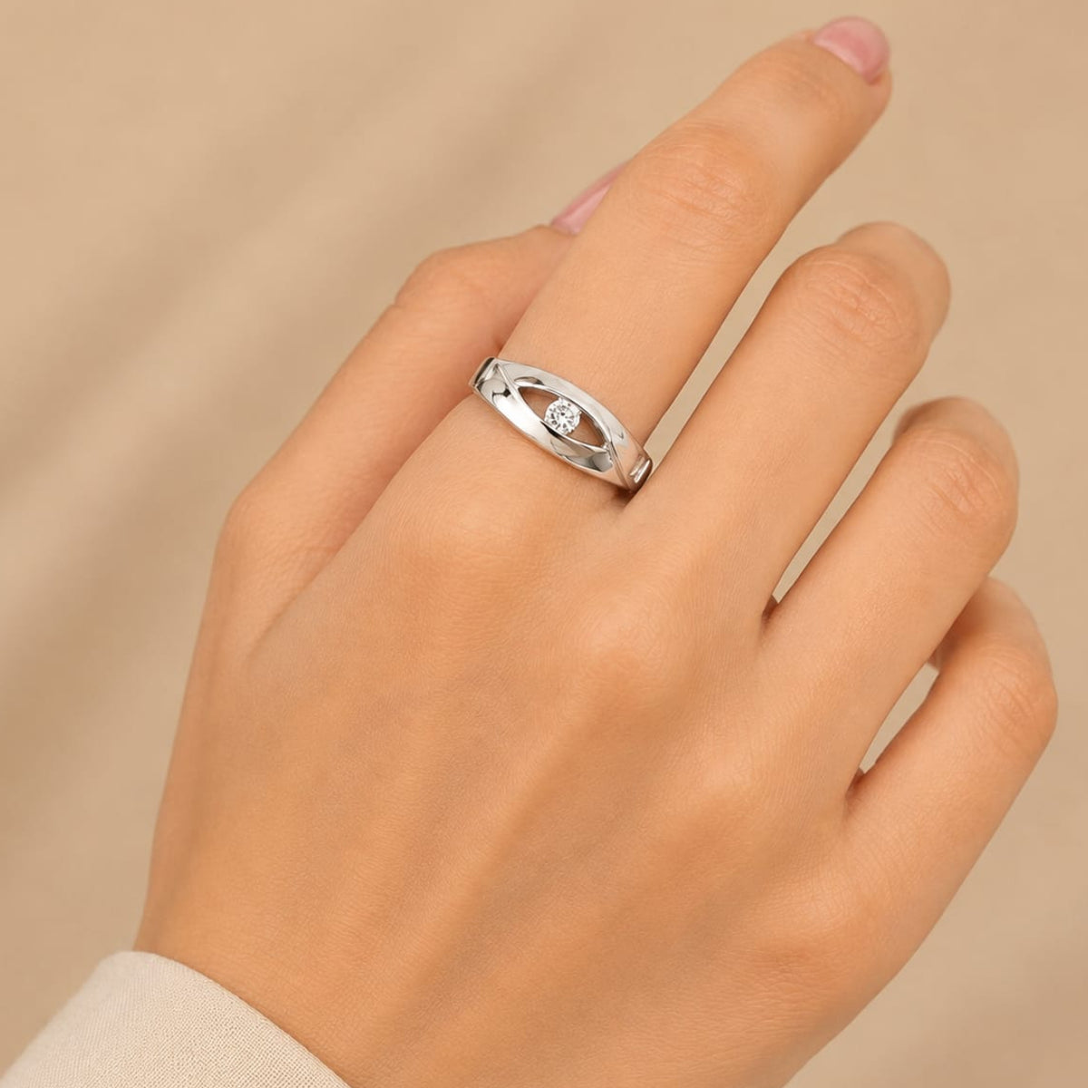 SINGLE STONE SILVER 92.5 RING