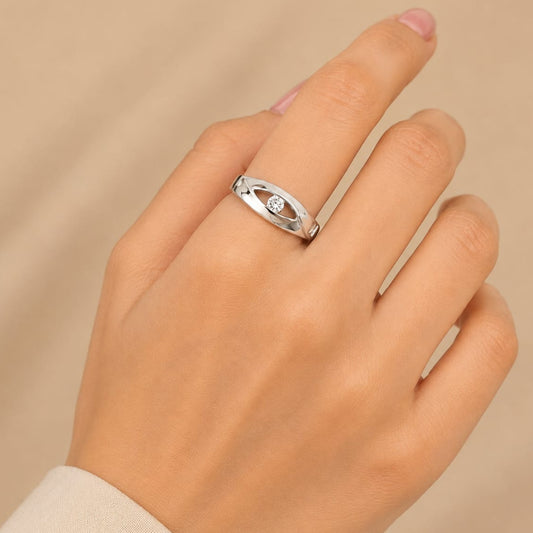 SINGLE STONE SILVER 92.5 RING