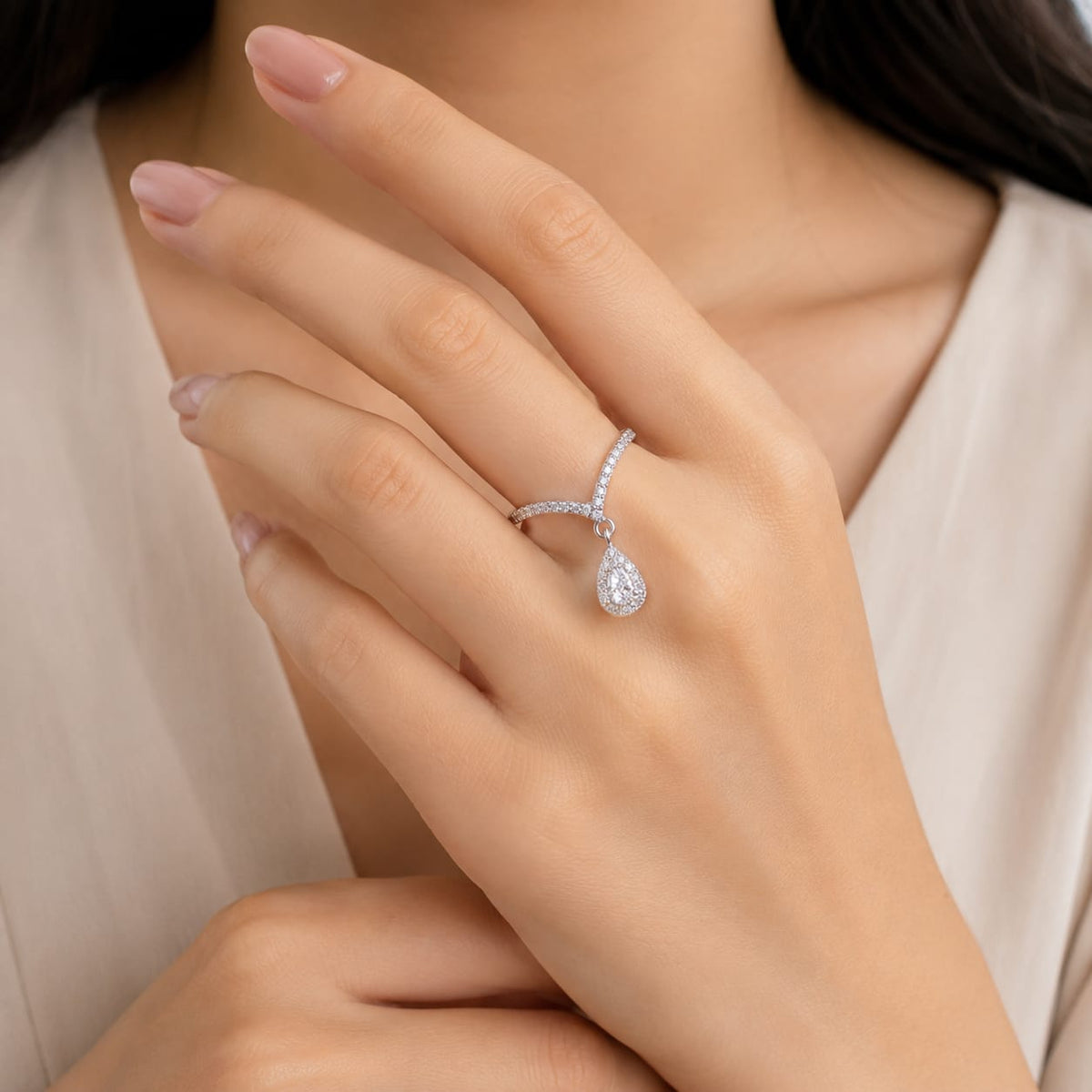 DROP STYLE SILVER 92.5 GIRLS RING