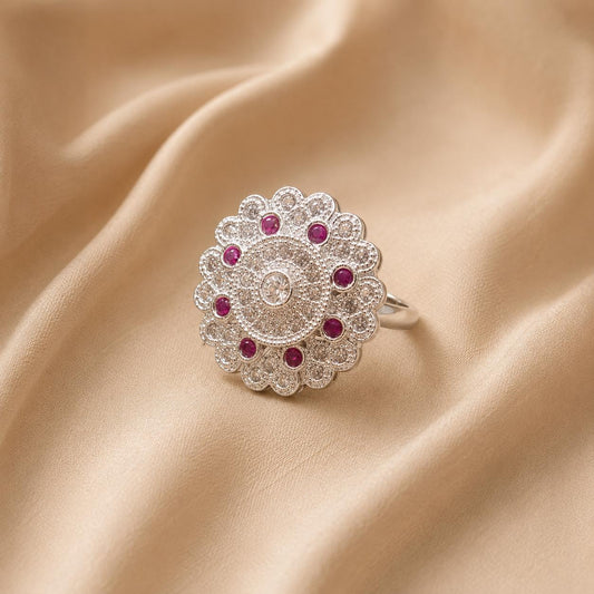 ADJUSTABLE SILVER RING FOR WOMEN