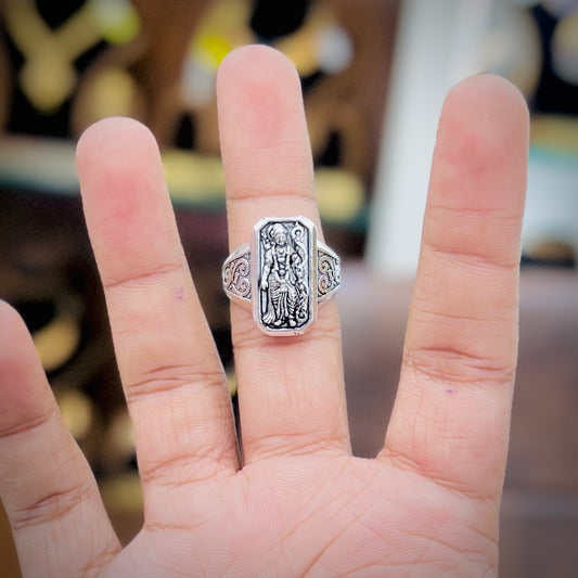 Religious God Idol Silver Ring for Men | Stylish Shree Ram Ring