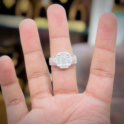 Silver Sparkling Stonework Ring | Men’s Silver Ring