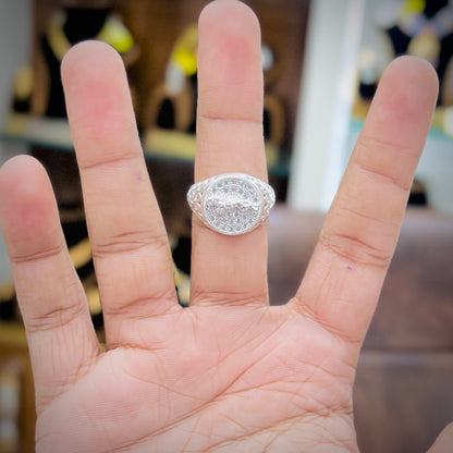 Silver Panther Design Ring with Sparkling Stone Accents | Men’s Premium Silver Ring