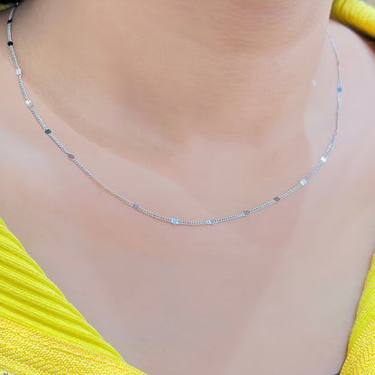 Minimal Silver Beaded Chain for Women – Classic Lightweight Daily Wear