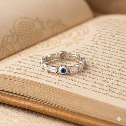 SILVER EVIL EYE RING
