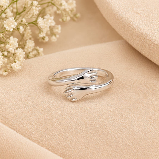 SILVER HUG RING