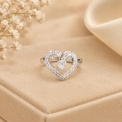 HEART SHAPE SILVER 92.5 RING