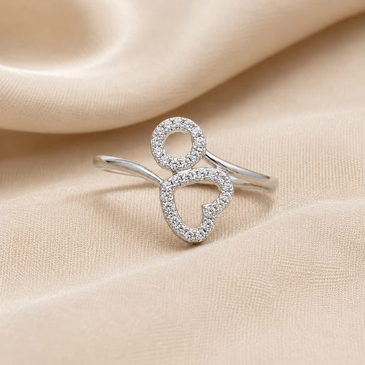 HEART SHAPE SILVER 92.5 GIRLS RING