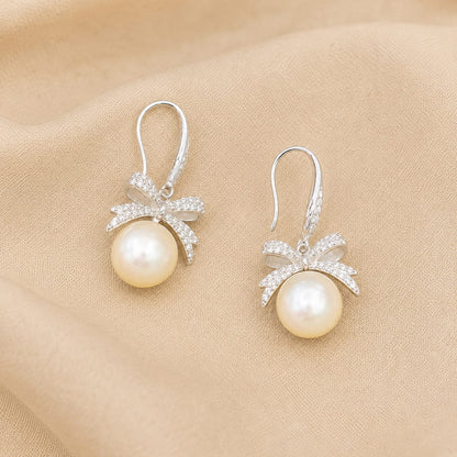 BOW STYLE SILVER 92.5 HANGING EARRING