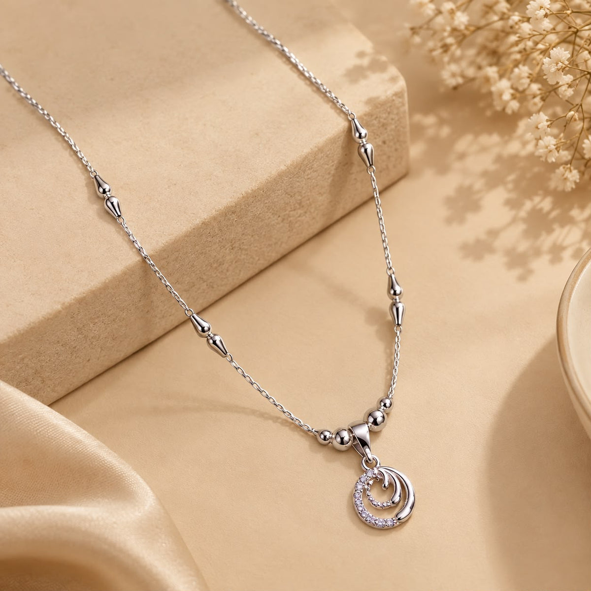 SILVER CHAIN PENDANT FOR GIRLS
