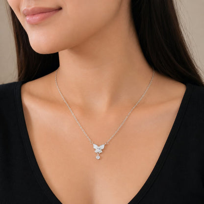BUTTERFLY DESIGN SILVER 92.5 CHAIN PENDANT
