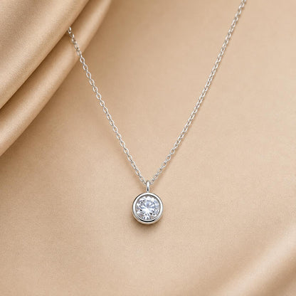 SINGLE STONE SILVER 92.5 CHAIN PENDANT