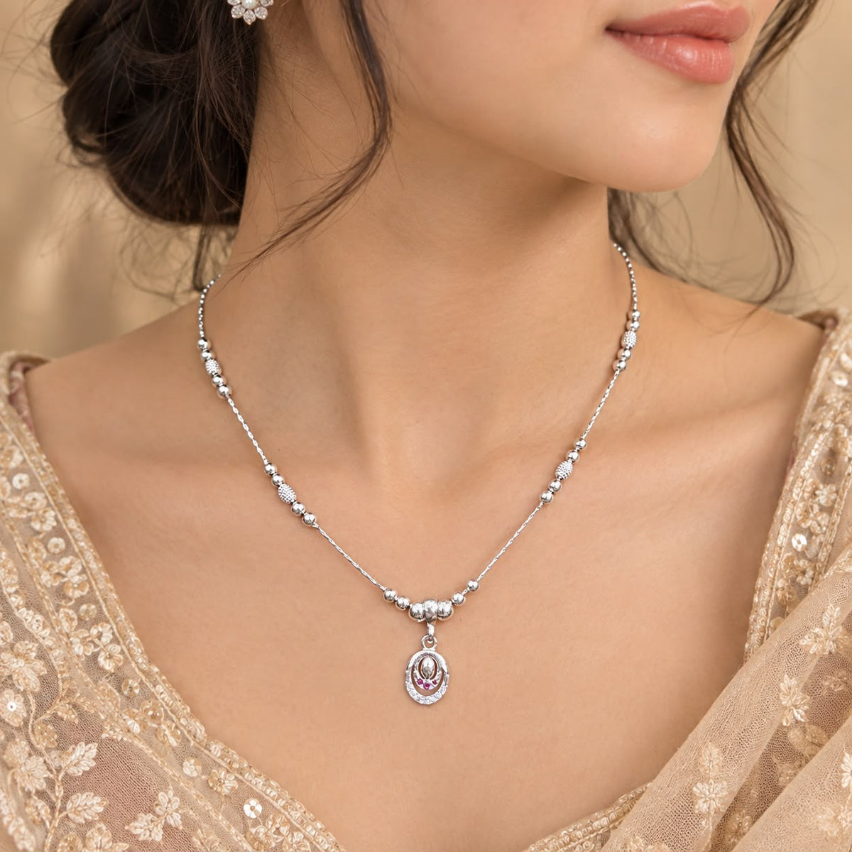 SILVER CHAIN PENDANT FOR GIRLS