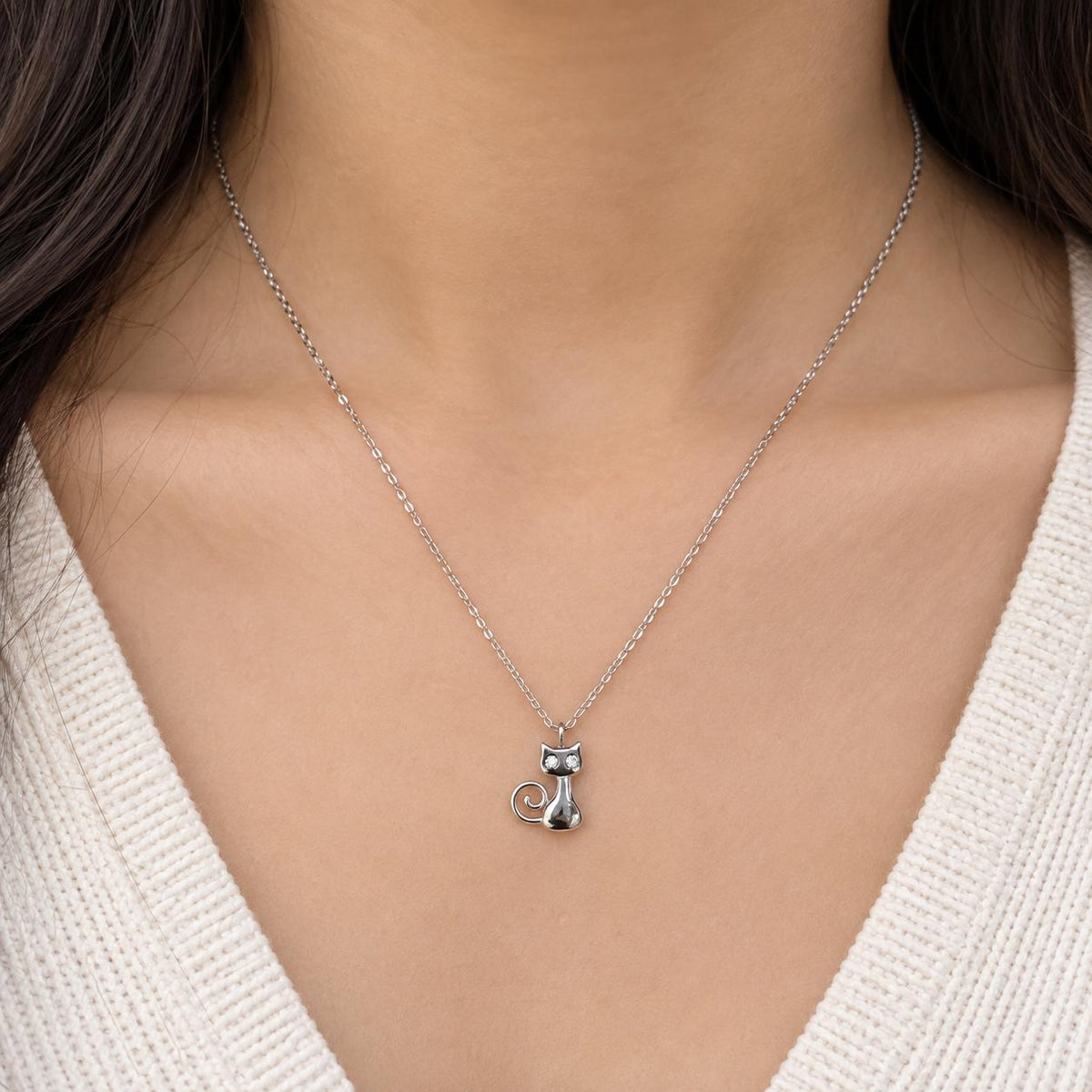 CAT DESIGN SILVER 92.5 CHAIN PENDANT