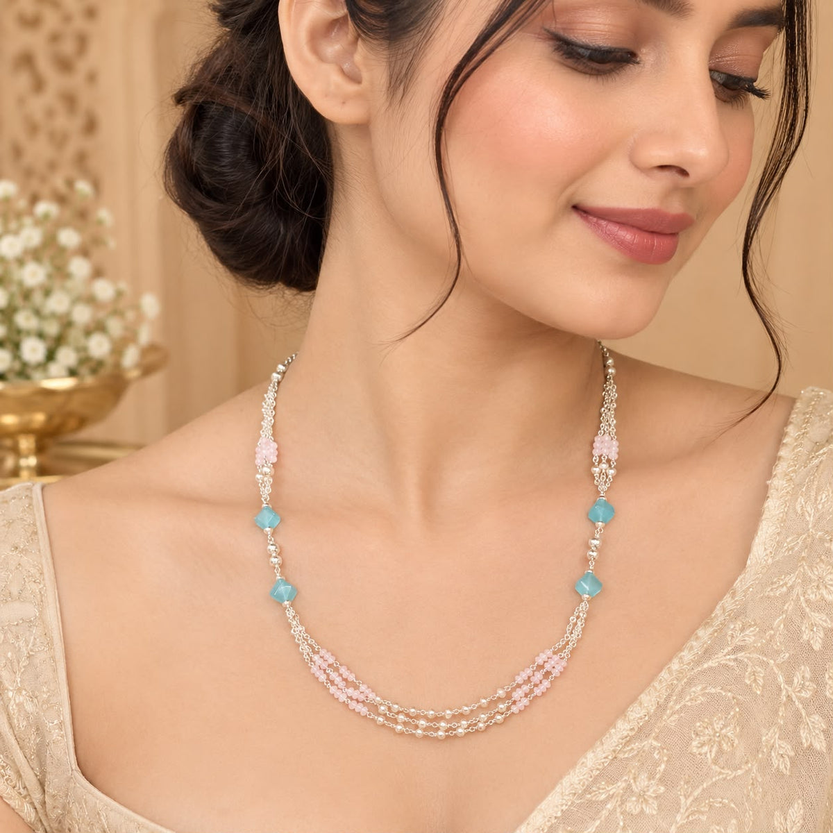 BEAUTIFUL 92.5 SILVER CHAIN MALA