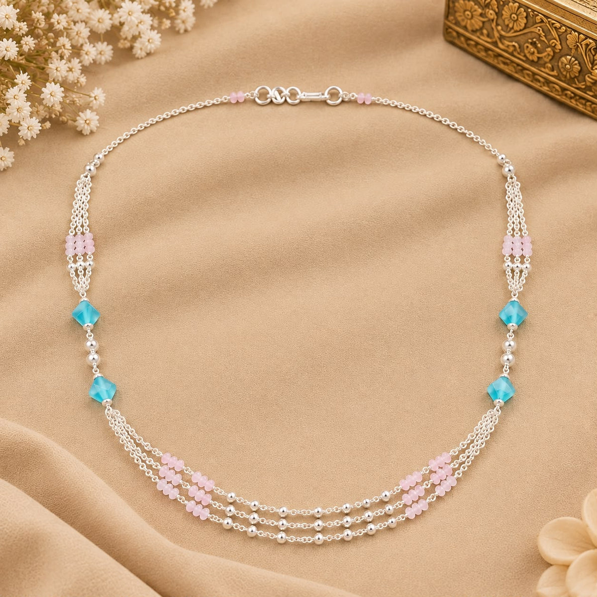 BEAUTIFUL 92.5 SILVER CHAIN MALA