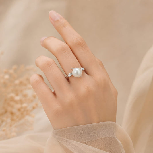 WHITE PEARL SILVER 92.5 RING