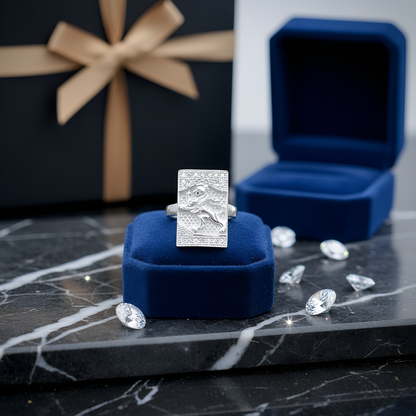 Lion Face Silver Rectangle Ring for Men | Stylish Boys Ring | Party & Daily Wear