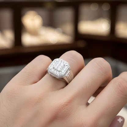 Silver Sparkling Stonework Ring | Men’s Silver Ring