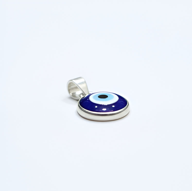 Silver Evil Eye Protection Pendant – Spiritual Charm for Men & Women