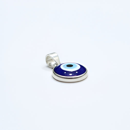 Silver Evil Eye Protection Pendant – Spiritual Charm for Men & Women