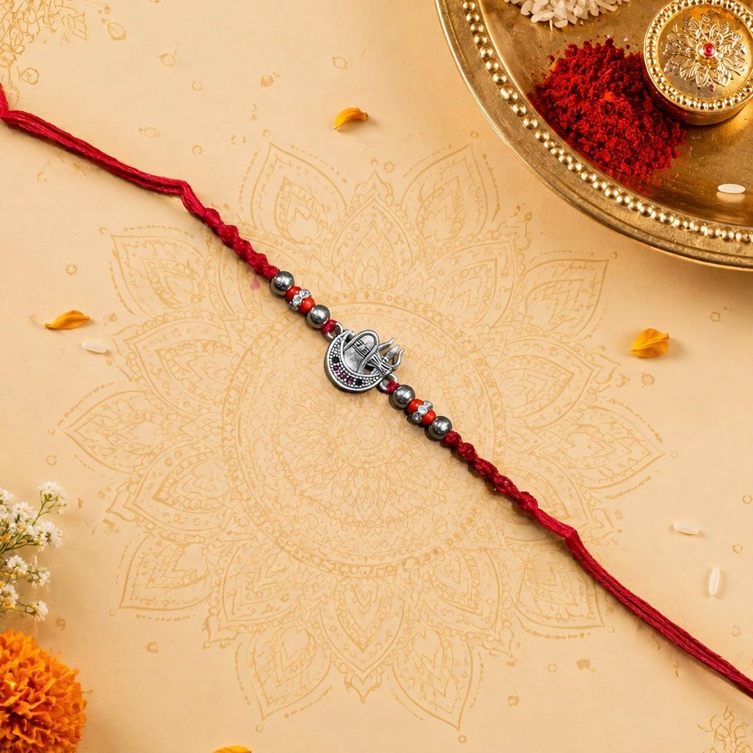 MAHADEV OXIDISED SILVER RAKHI