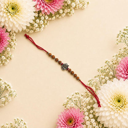 GANESH JI RUDRAKSHA SILVER RAKHI