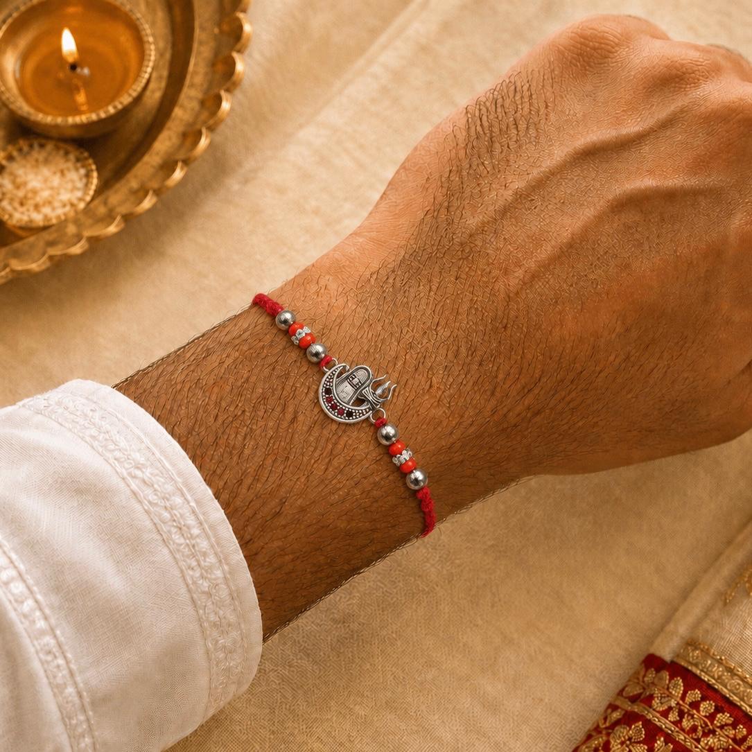 MAHADEV OXIDISED SILVER RAKHI