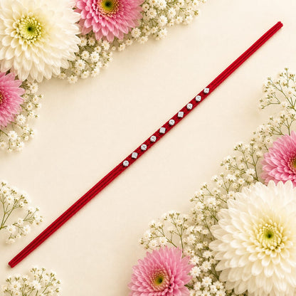 HANDCRAFT STRIP MOLI SILVER RAKHI