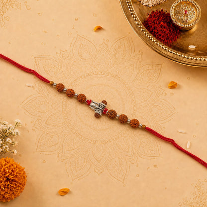 MAHADEV JI RUDRAKSHA SILVER RAKHI