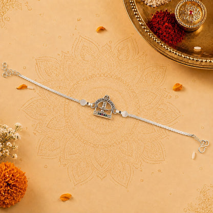 MAHADEV SHIVLING SILVER CHAIN RAKHI