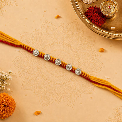 HANDCRAFT STRIP MOLI SILVER RAKHI
