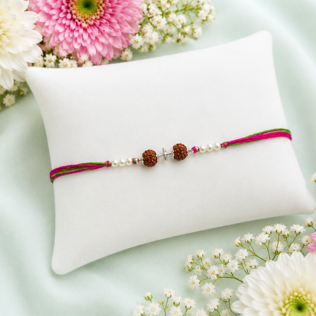 SILVER RUDRAKSHA RAKHI