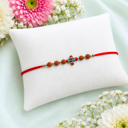 MAHADEV JI RUDRAKSHA SILVER RAKHI