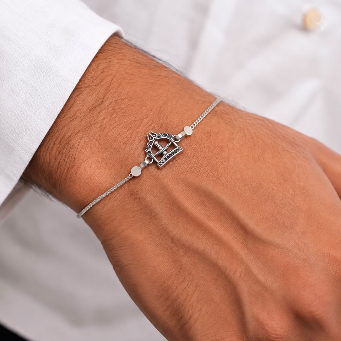 MAHADEV SHIVLING SILVER CHAIN RAKHI