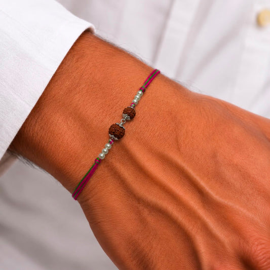 SILVER RUDRAKSHA RAKHI