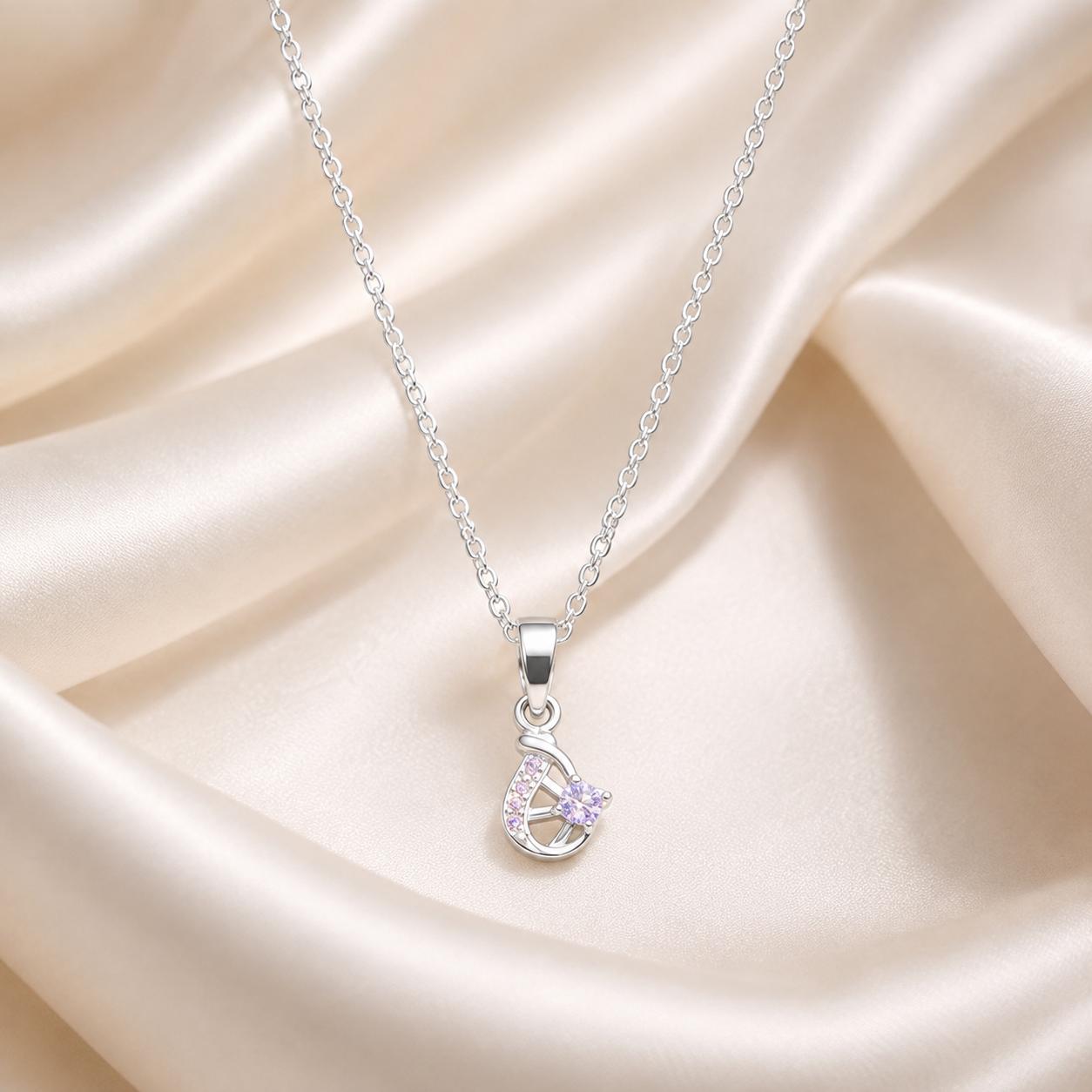 SHINING STONE SILVER CHAIN PENDANT