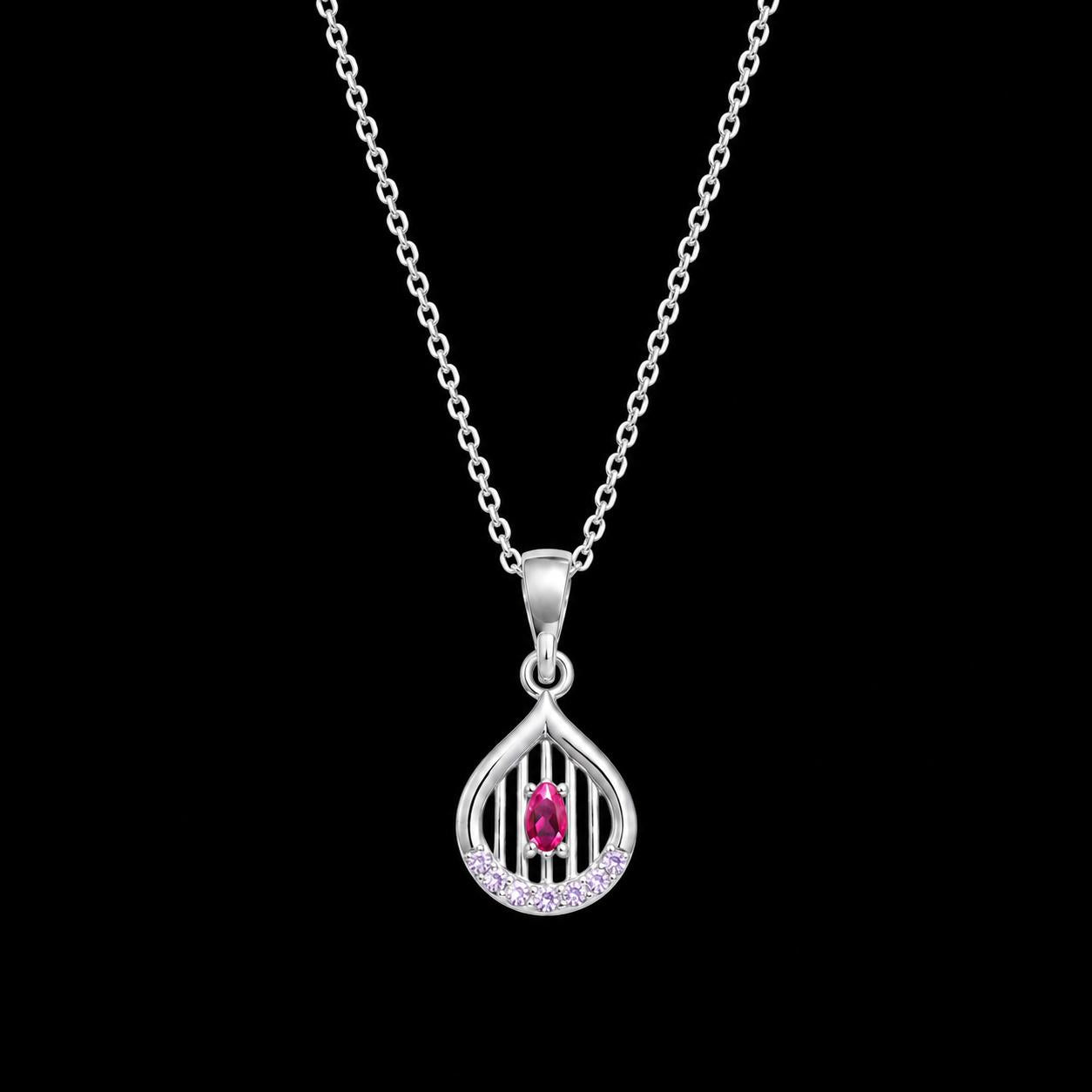 DROP STYLE SILVER CHAIN PENDANT