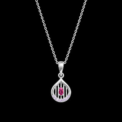 DROP STYLE SILVER CHAIN PENDANT