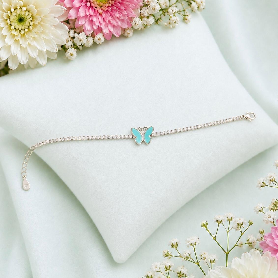 BUTTERFLY SHAPED SILVER 92.5 GIRLS BRACELET