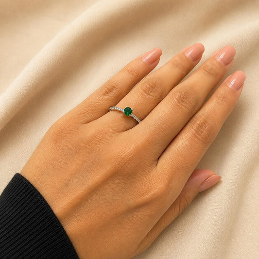 SINGLE STONE SILVER 92.5 GIRLS RING