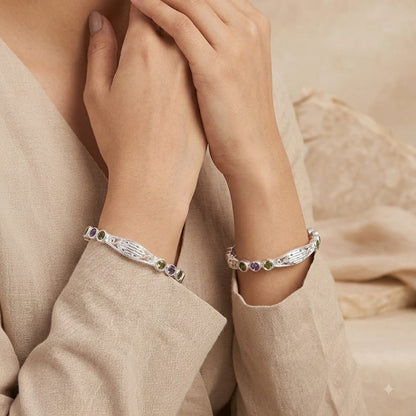 BEAUTIFULL STONE SILVER BANGLE