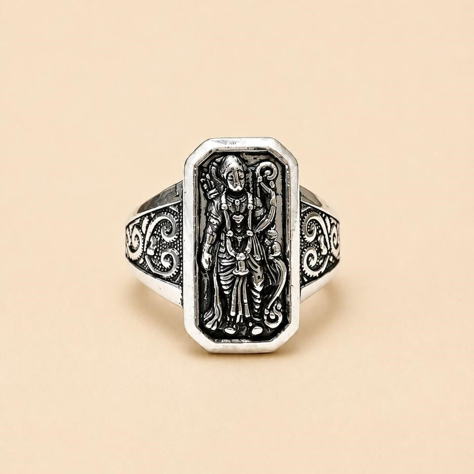 SHRI RAM SILVER RING FOR MENS